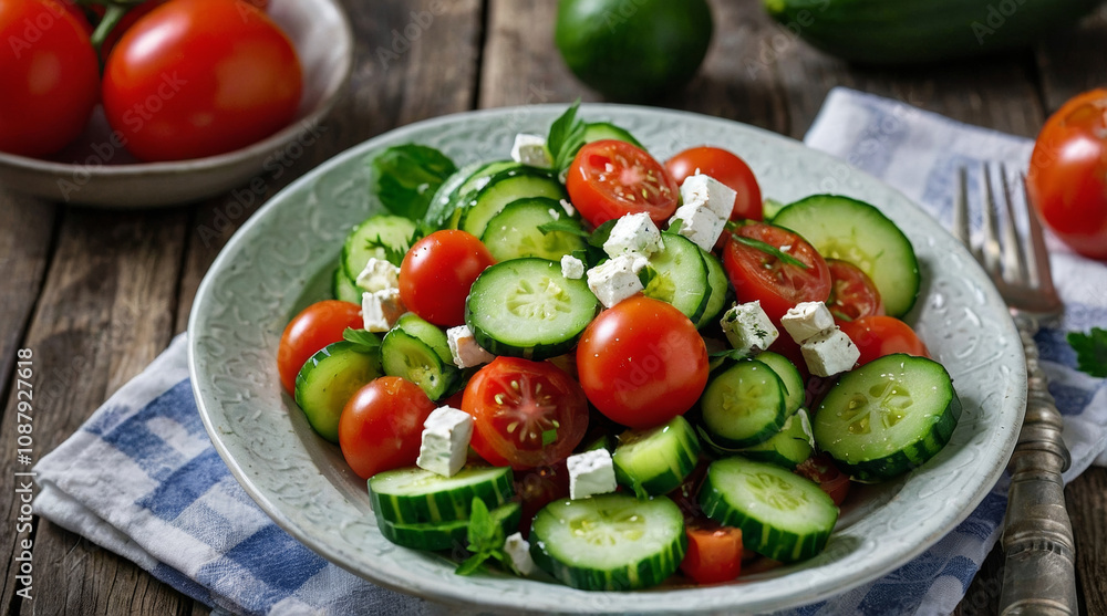 A Greek Cucumber and Tomato Salad A Greek Cucumber and Tomato Salad