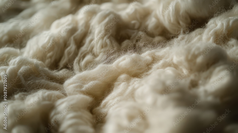Close up of soft, fluffy, white wool fibers. Close up of soft, fluffy, white wool fibers.
