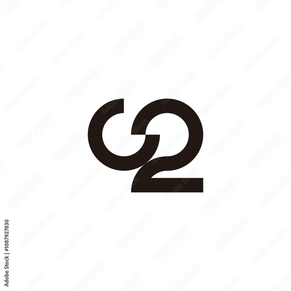 Letter G number 2 geometric symbol simple logo vector Letter G number 2 geometric symbol simple logo vector