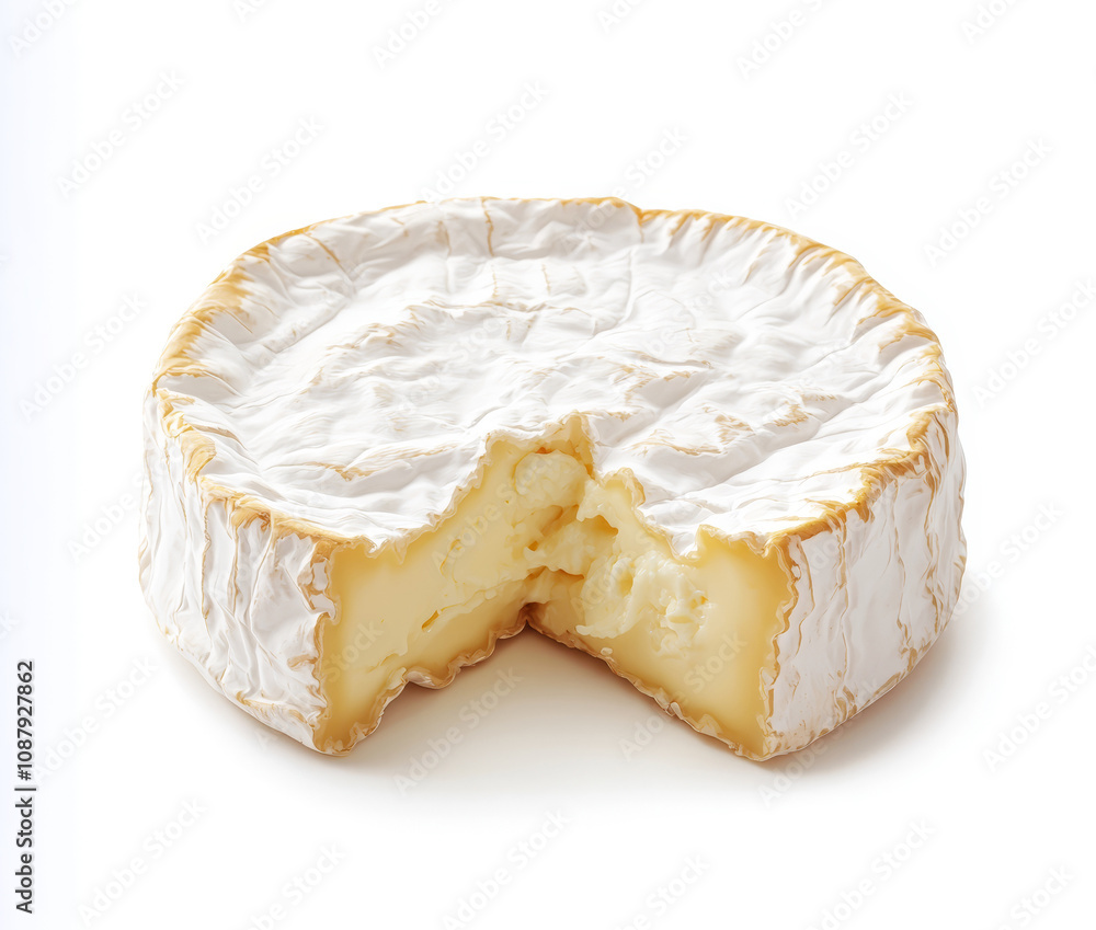 Camembert, Brie cheese isolated on white background. Camembert, Brie cheese isolated on white background.