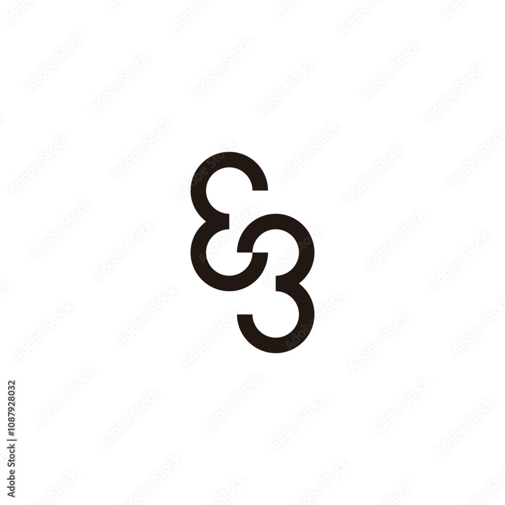 Number 33 curve geometric symbol simple logo vector Number 33 curve geometric symbol simple logo vector
