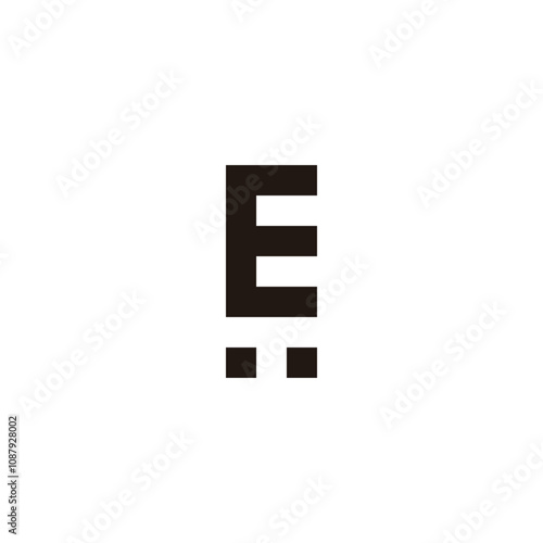 Letter E and T squares geometric symbol simple logo vector