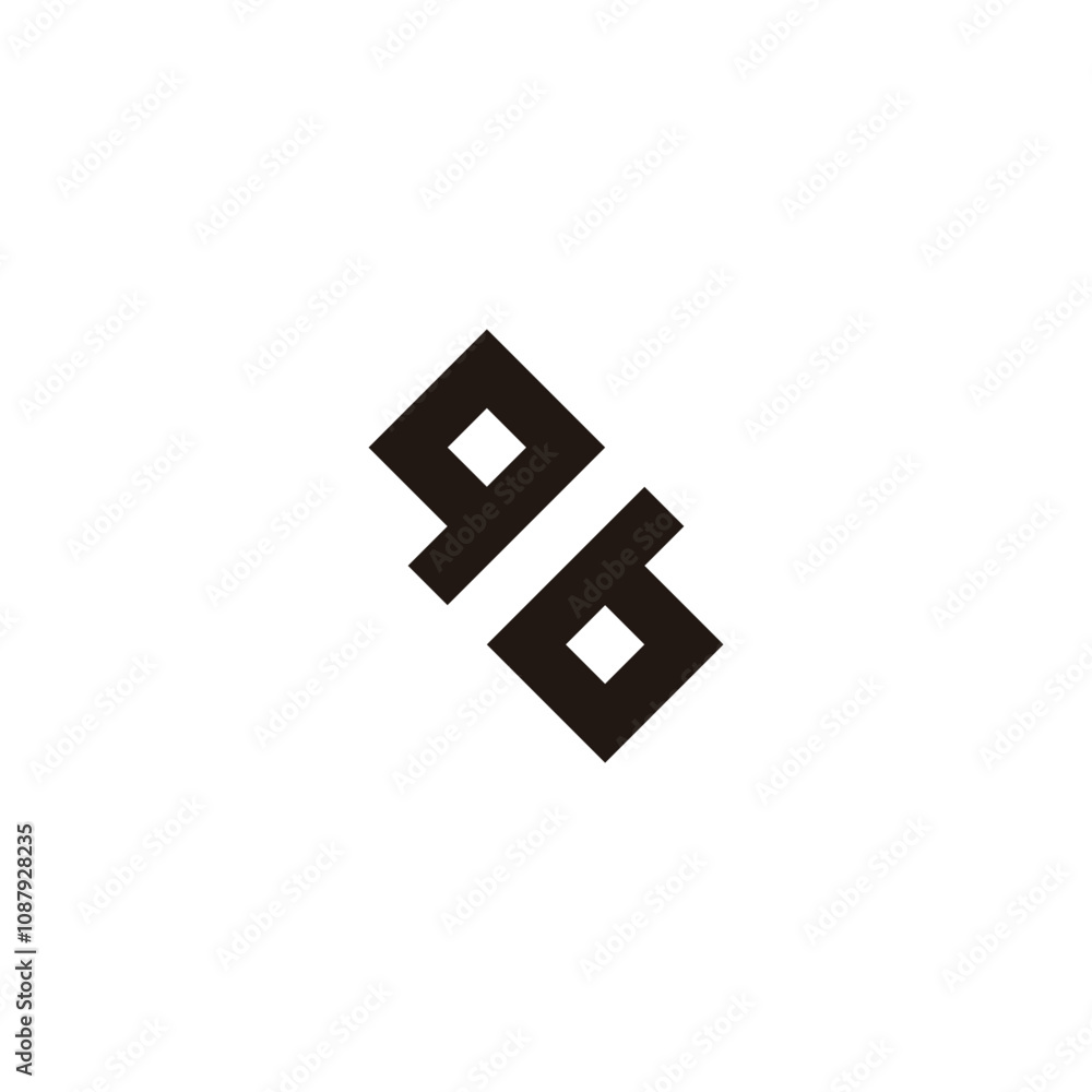 Number 9 and 6 square geometric symbol simple logo vector Number 9 and 6 square geometric symbol simple logo vector