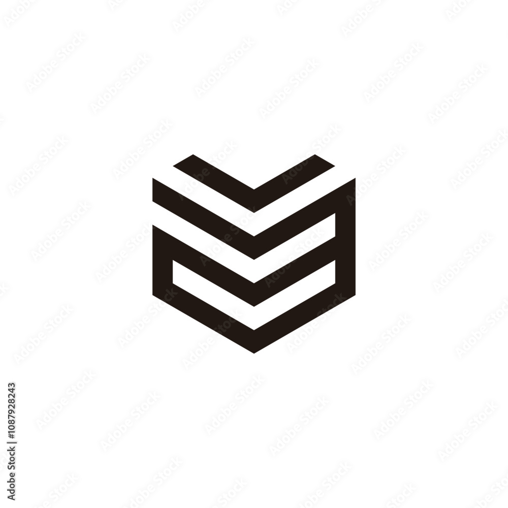 Letter v and a heart geometric symbol simple logo vector Letter v and a heart geometric symbol simple logo vector