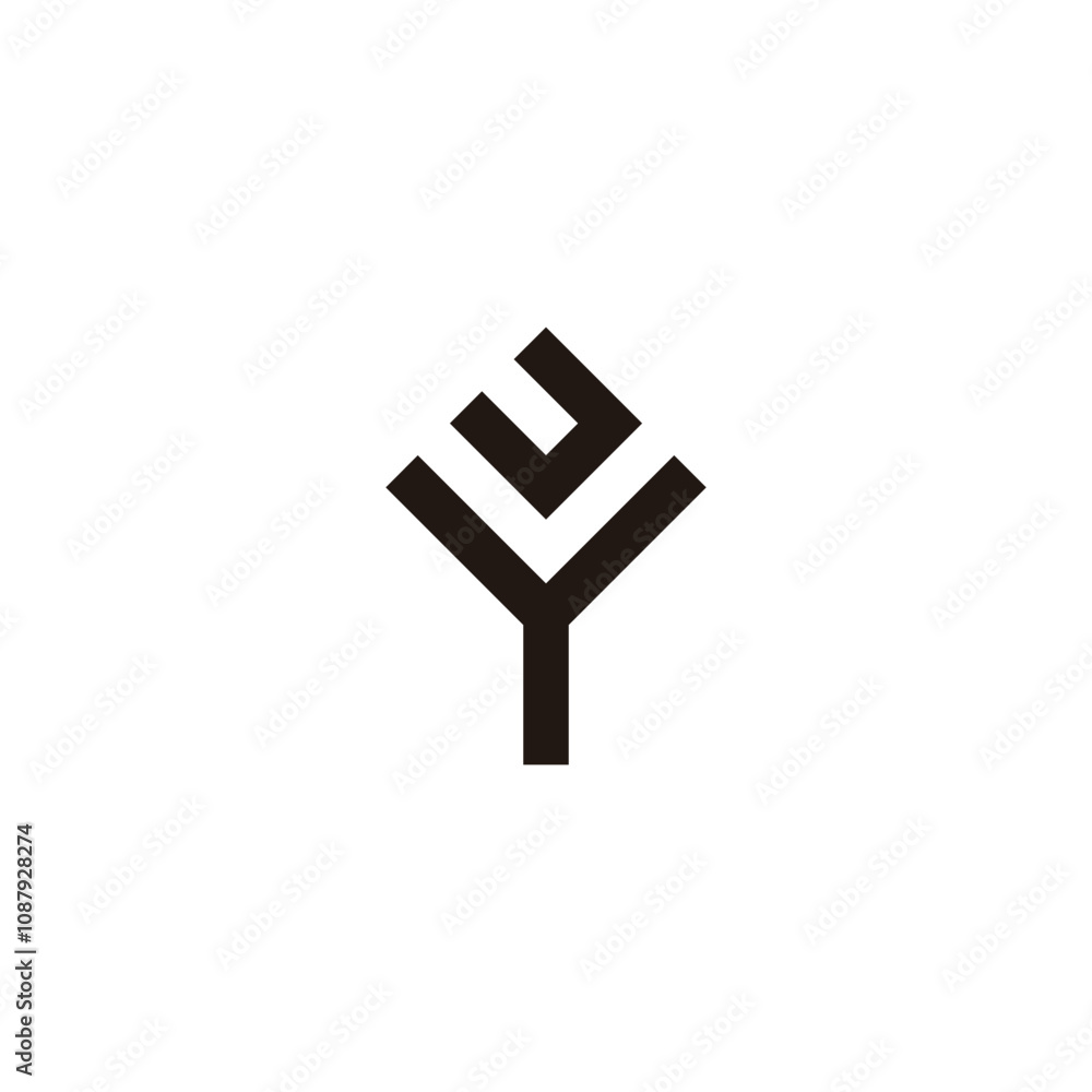 Letter U, v and Y square geometric symbol simple logo vector Letter U, v and Y square geometric symbol simple logo vector