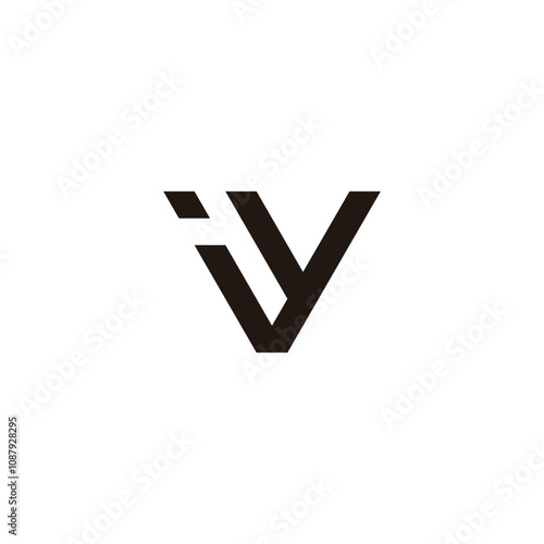 Letter i y geometric symbol simple logo vector