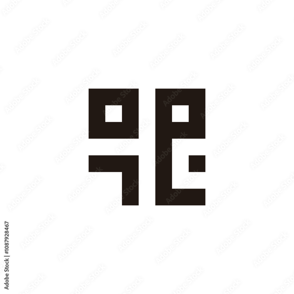 Letter o, e, c square, unique geometric symbol simple logo vector Letter o, e, c square, unique geometric symbol simple logo vector