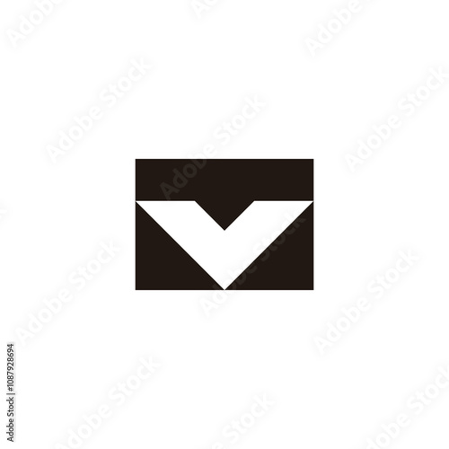 Letter v and T message geometric symbol simple logo vector