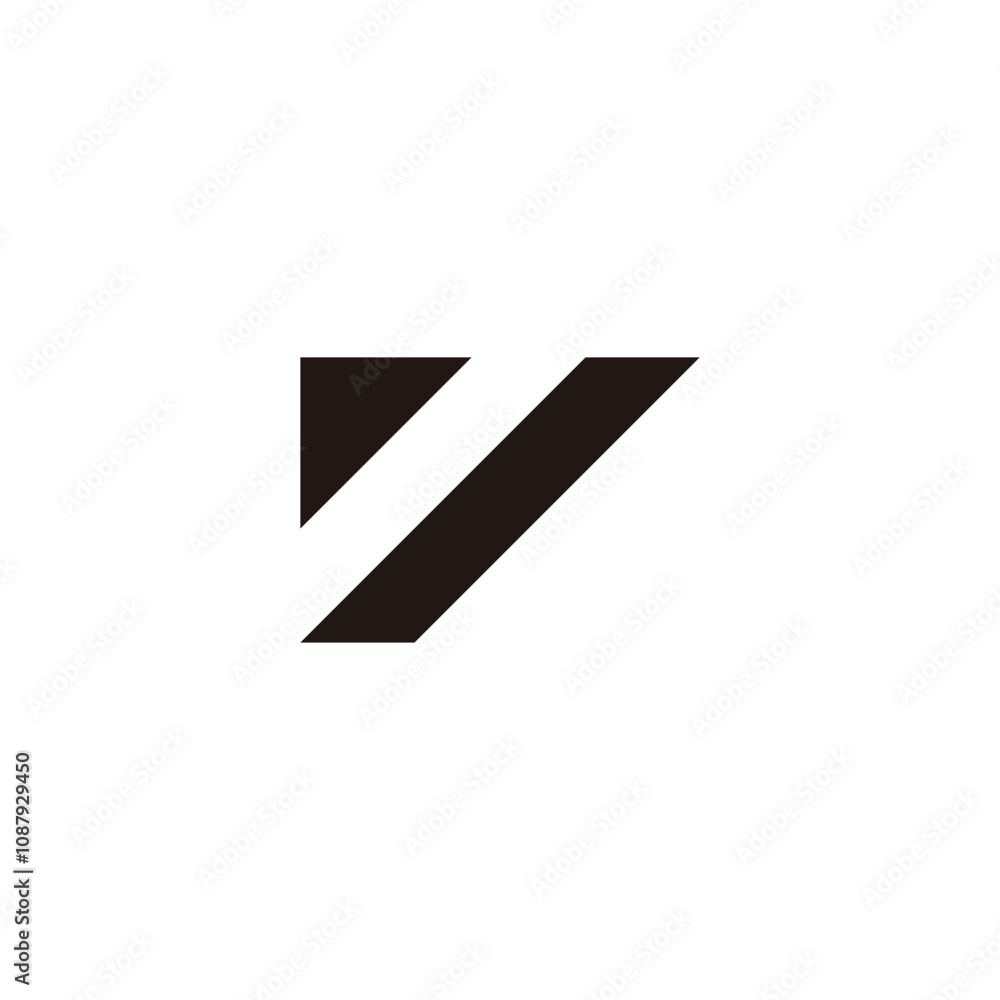Letter v or number 7 geometric symbol simple logo vector Letter v or number 7 geometric symbol simple logo vector