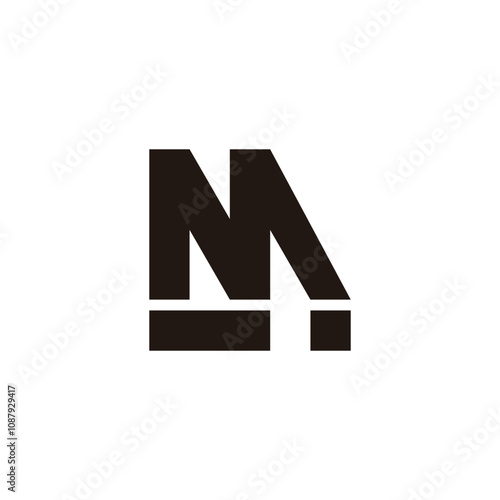 Letter m and i unique geometric symbol simple logo vector