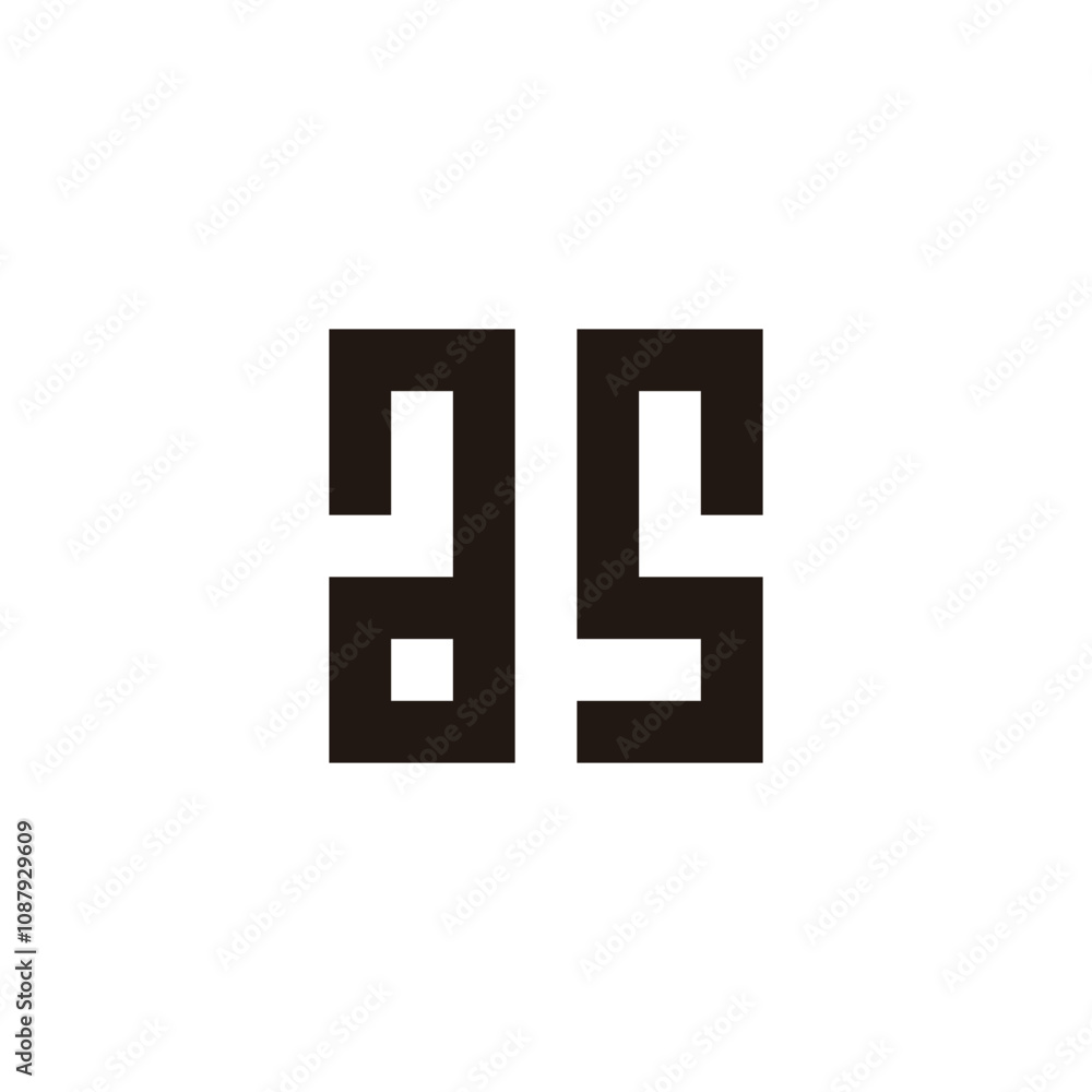 Letter J, a, s, and L square geometric symbol simple logo vector Letter J, a, s, and L square geometric symbol simple logo vector