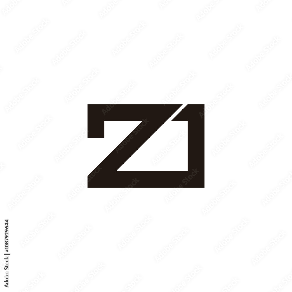 Number 2 and 1 square geometric symbol simple logo vector Number 2 and 1 square geometric symbol simple logo vector