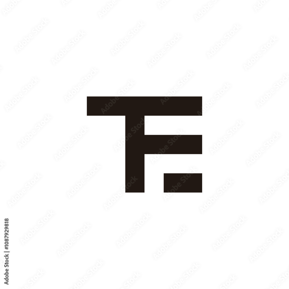 Letter T F E square geometric symbol simple logo vector Letter T F E square geometric symbol simple logo vector