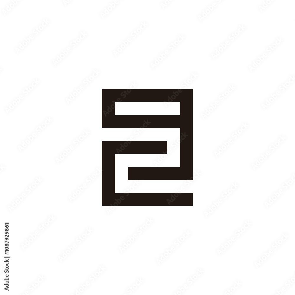 Letter c g number 2 square geometric symbol simple logo vector Letter c g number 2 square geometric symbol simple logo vector