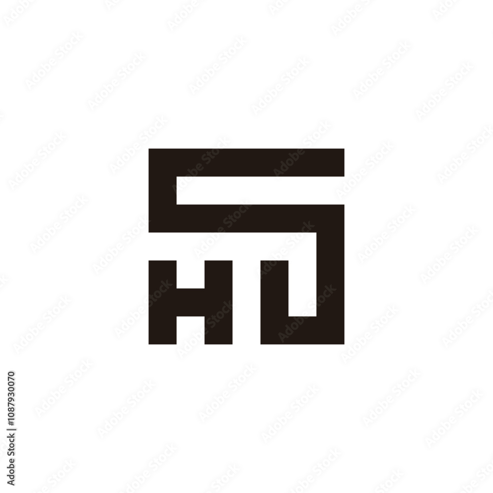Letter H S square geometric symbol simple logo vector Letter H S square geometric symbol simple logo vector