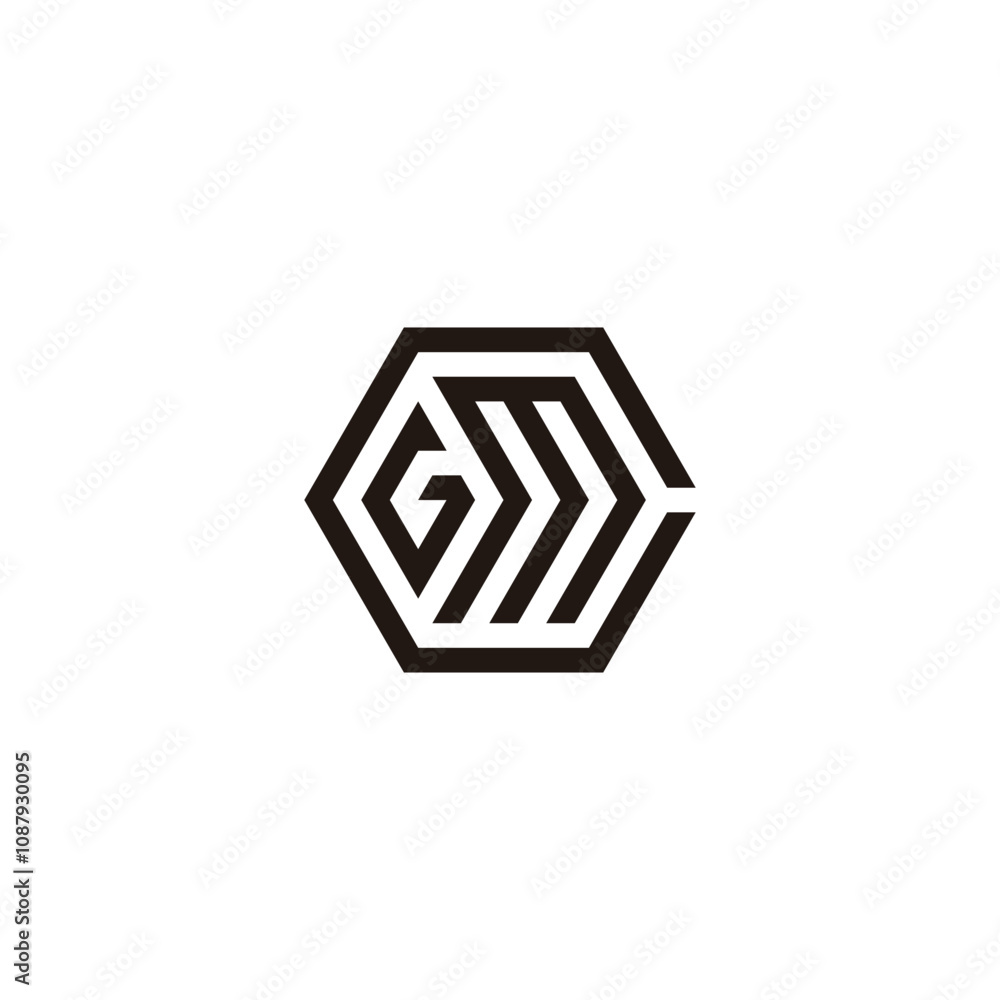 Letter G, m and c hexagon geometric symbol simple logo vector Letter G, m and c hexagon geometric symbol simple logo vector
