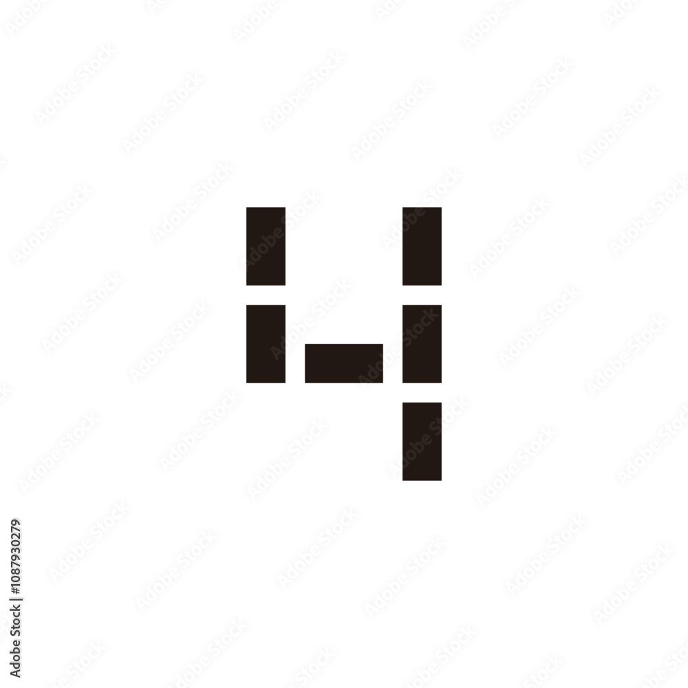Number 4 brick geometric symbol simple logo vector Number 4 brick geometric symbol simple logo vector