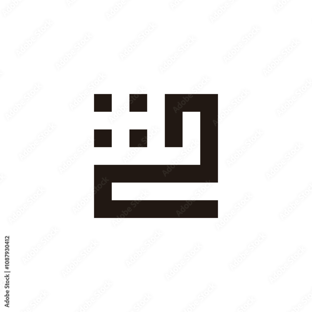 Number 2 building, square geometric symbol simple logo vector Number 2 building, square geometric symbol simple logo vector