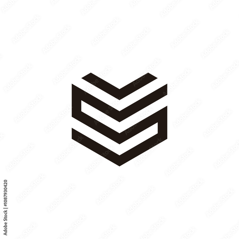 Letter v and s heart geometric symbol simple logo vector Letter v and s heart geometric symbol simple logo vector
