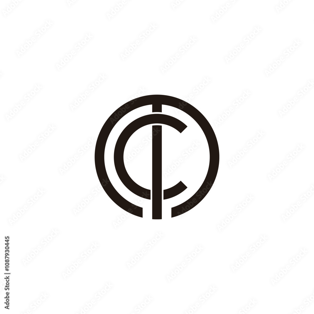 Letter m and c circle, unique geometric symbol simple logo vector Letter m and c circle, unique geometric symbol simple logo vector