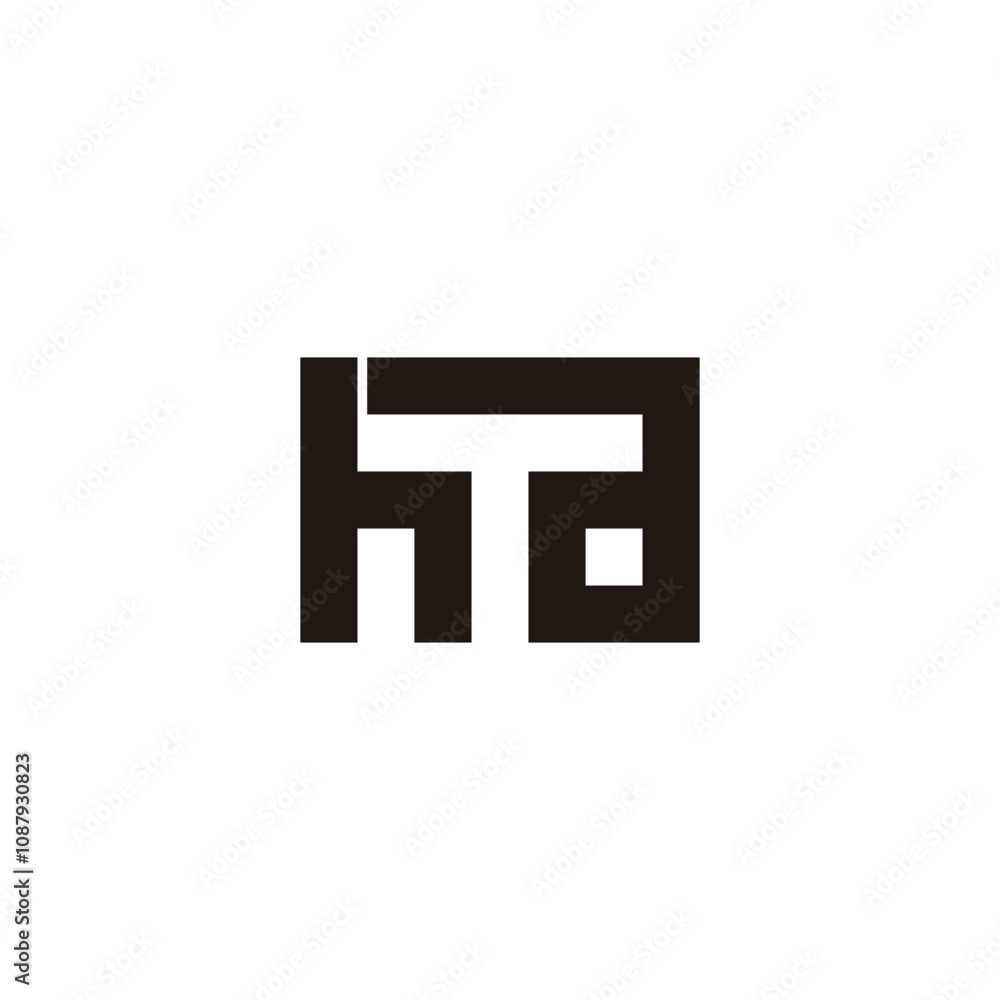 Letter h T a square geometric symbol simple logo vector Letter h T a square geometric symbol simple logo vector
