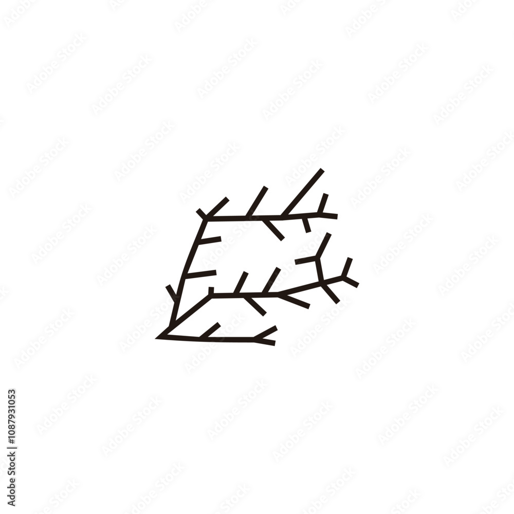 Letter E tree geometric symbol simple logo vector Letter E tree geometric symbol simple logo vector