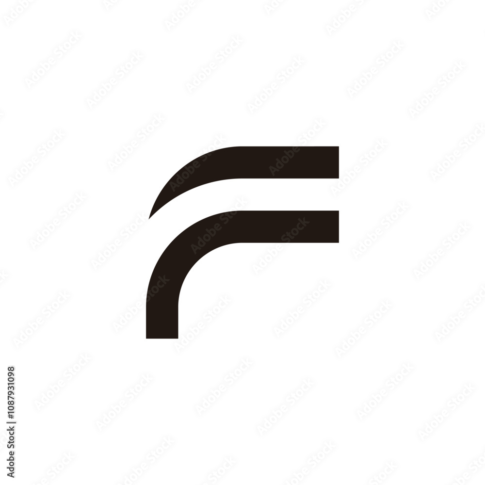 Letter F curve, modern geometric symbol simple logo vector Letter F curve, modern geometric symbol simple logo vector