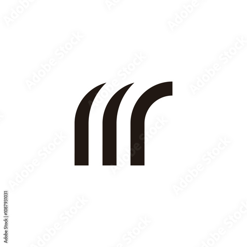 Letter mr curve geometric symbol simple logo vector