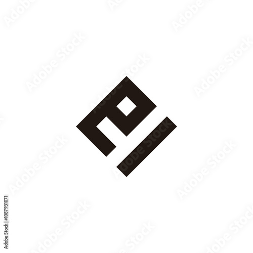 Letter e, y square geometric symbol simple logo vector