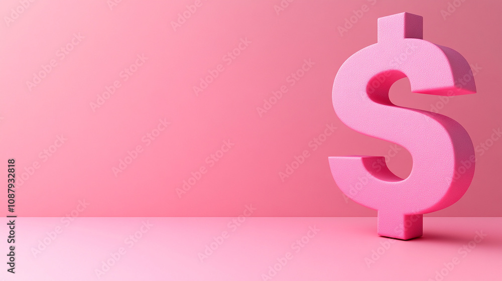 3D dollar sign placed on a clean, empty background, symbolizing wealth, finance, and investment in a minimalist, modern setting with a focus on the concept of money and financial growth 3D dollar sign placed on a clean, empty background, symbolizing wealth, finance, and investment in a minimalist, modern setting with a focus on the concept of money and financial growth