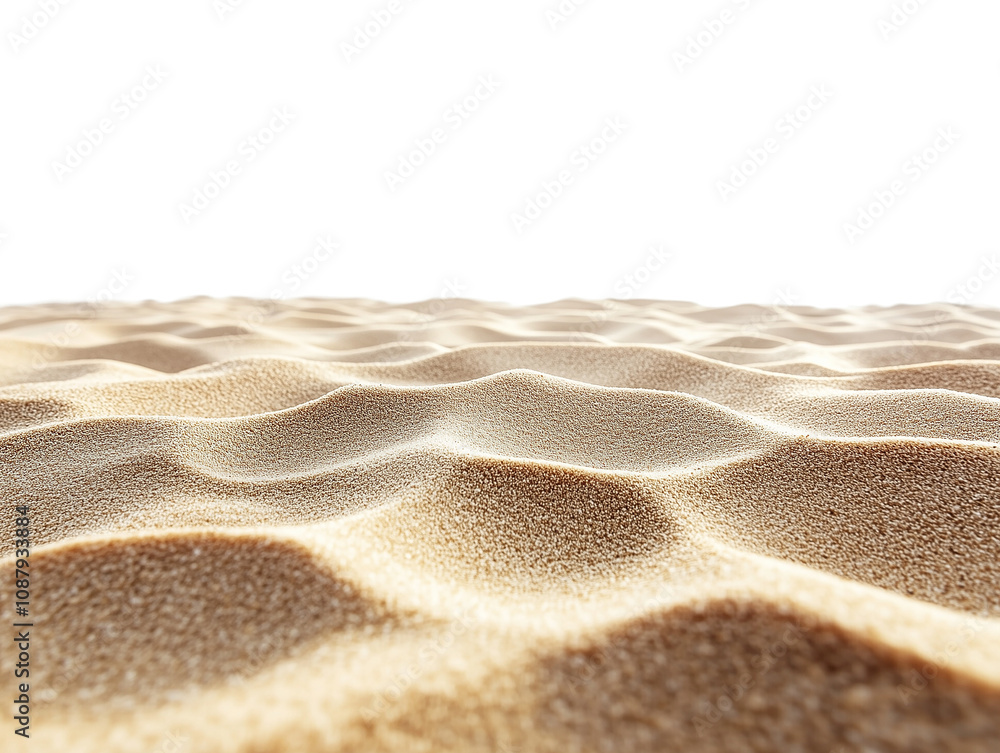 Soft golden sand dunes gently undulate in a tranquil desert landscape under bright daylight near the coast, isolated on transparent background Soft golden sand dunes gently undulate in a tranquil desert landscape under bright daylight near the coast, isolated on transparent background