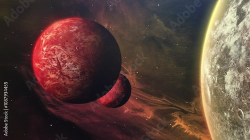 Planets or Moons in space, fictional Sci-Fi