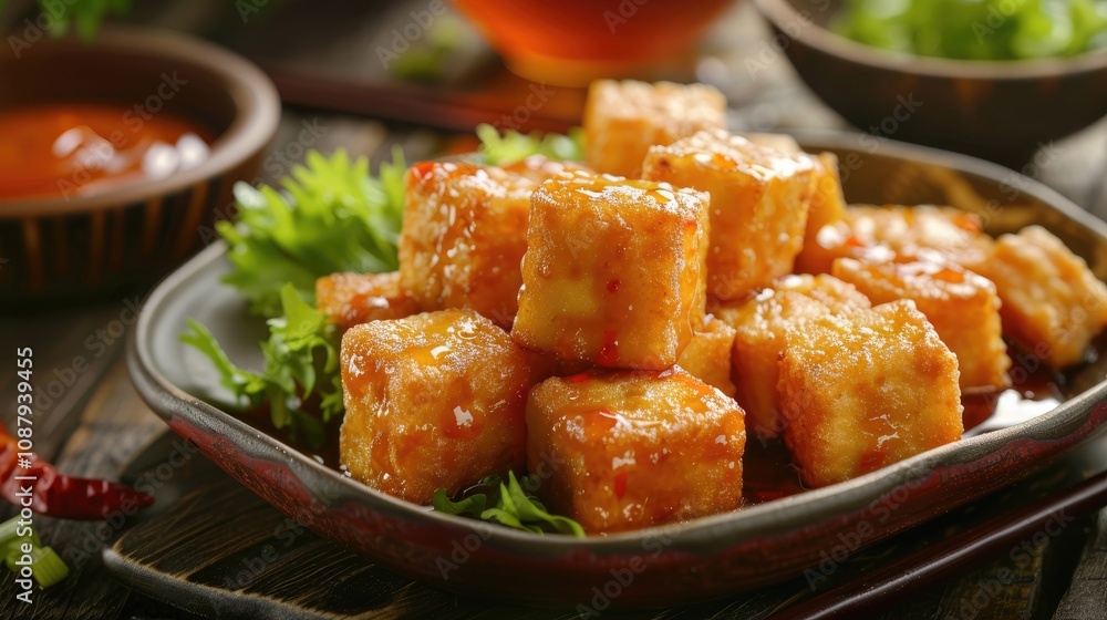 Crispy Tofu with Sweet and Sour Sauce Crispy Tofu with Sweet and Sour Sauce