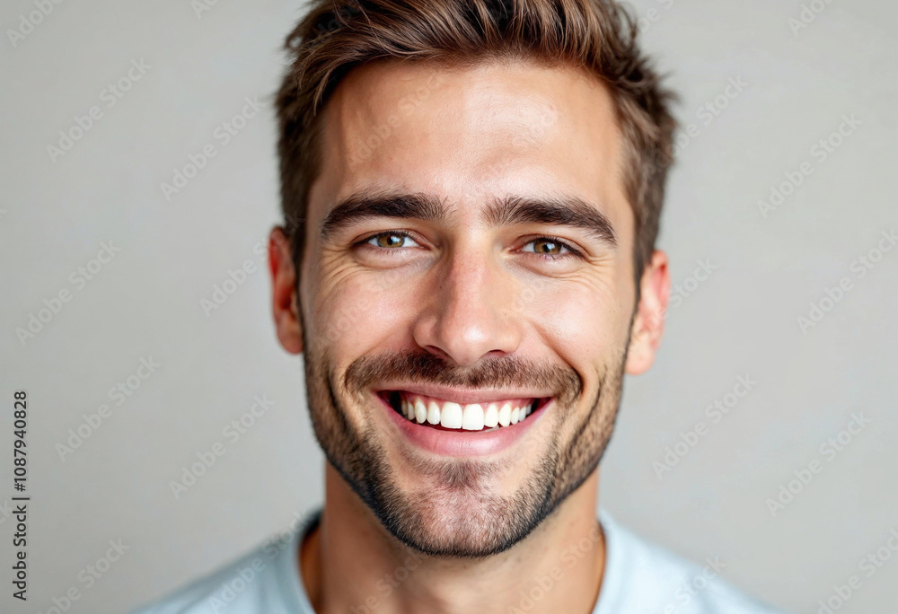 Fototapeta premium Male Portrait with Genuine Smile and Positive Energy