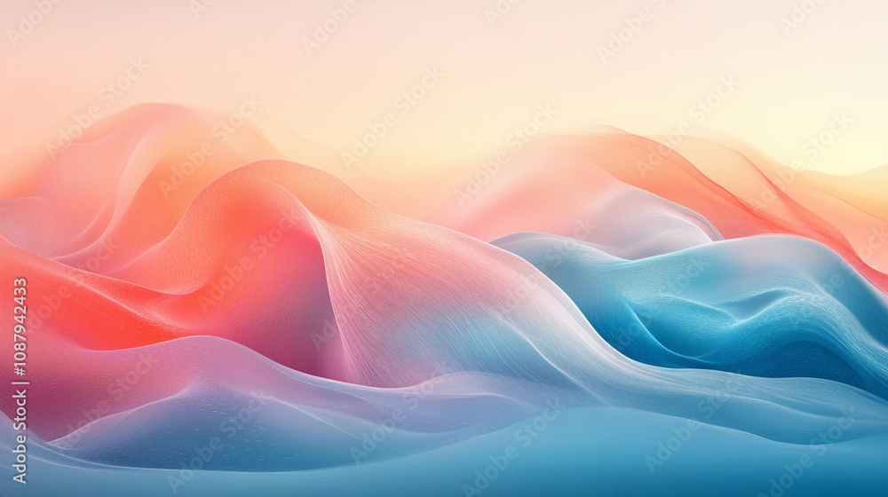 Soft pastel blue and pink hues flow together in an abstract background, symbolizing tranquility, creativity, and the blending of opposites to create harmony and balance Soft pastel blue and pink hues flow together in an abstract background, symbolizing tranquility, creativity, and the blending of opposites to create harmony and balance