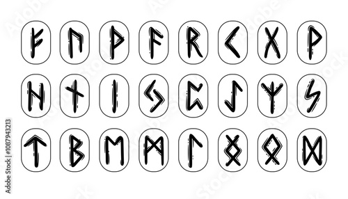 Runic symbols in rectangular frames