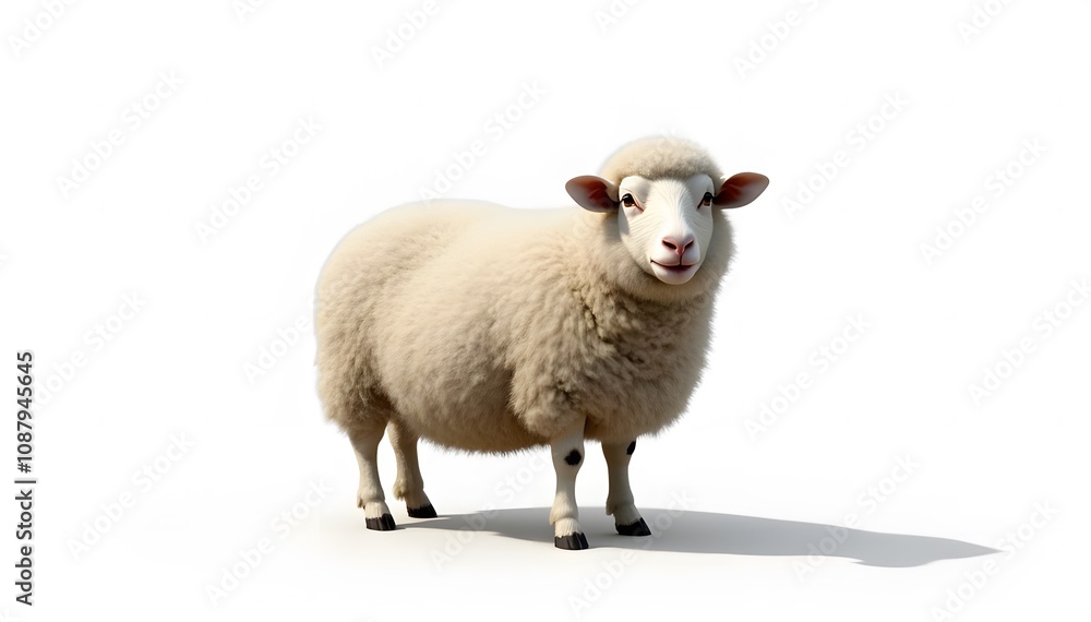 Fototapeta premium Sheep Portrait in Clean Background