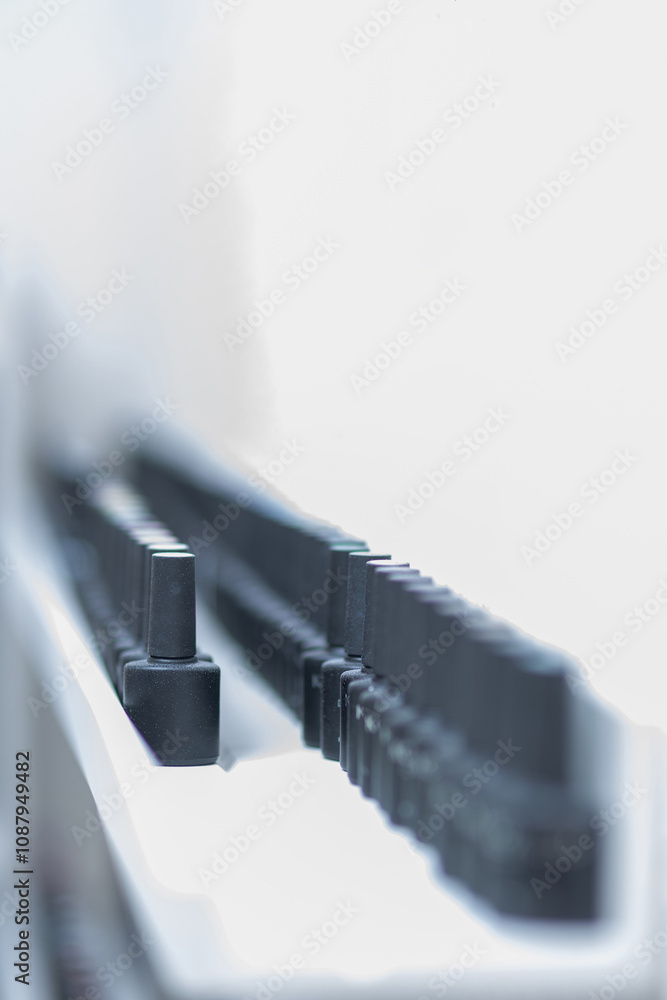 Φωτογραφία tubes of nail polish standing in a row on a shelf
