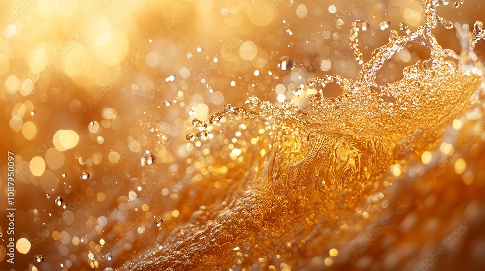 Celebratory champagne spray with golden hues creates a festive atmosphere in bright lighting Celebratory champagne spray with golden hues creates a festive atmosphere in bright lighting