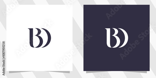 letter bd db logo design vector