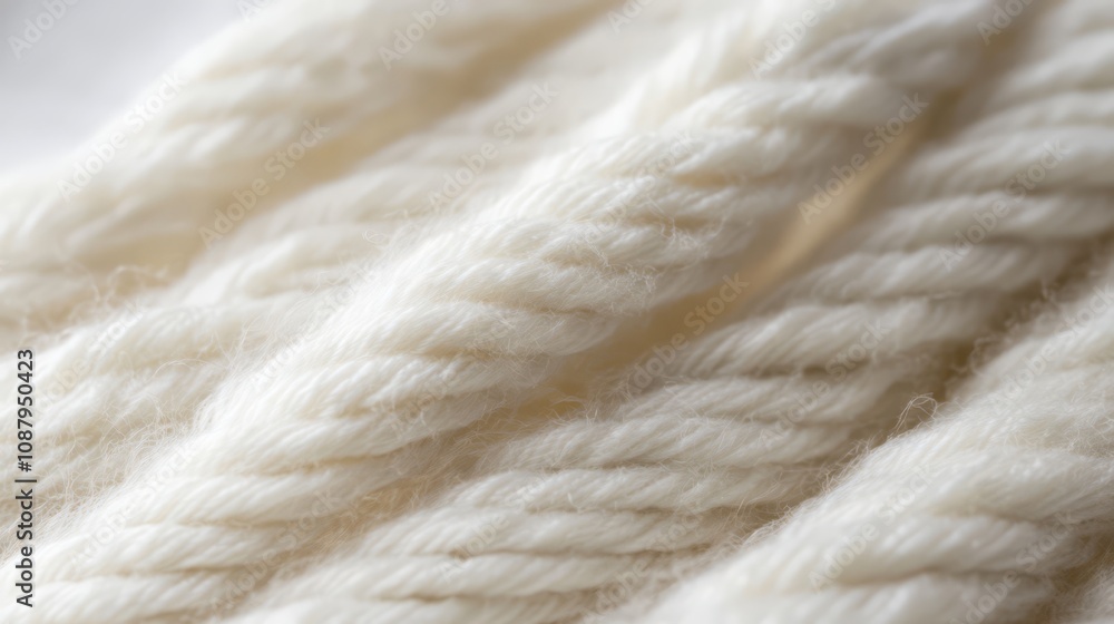 Close-up of white braided rope, soft texture. Close-up of white braided rope, soft texture.