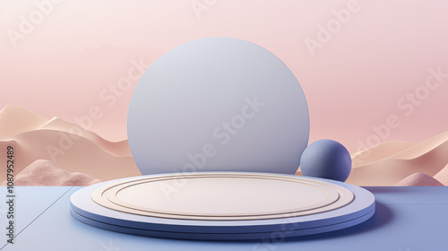 Minimalist Abstract Background: Artistic Mockup Stage for Health and Beauty Cosmetics
