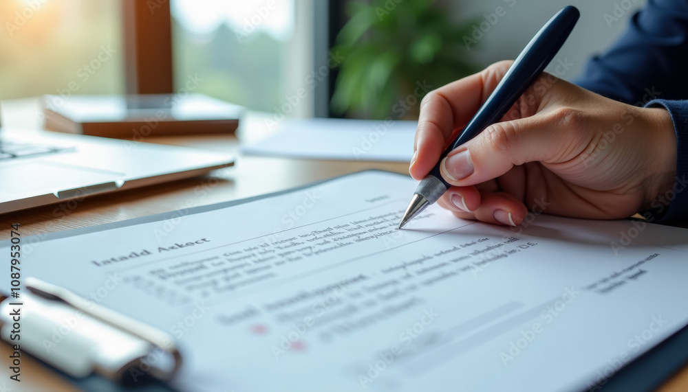 Hand Signing Important Business Document Hand Signing Important Business Document