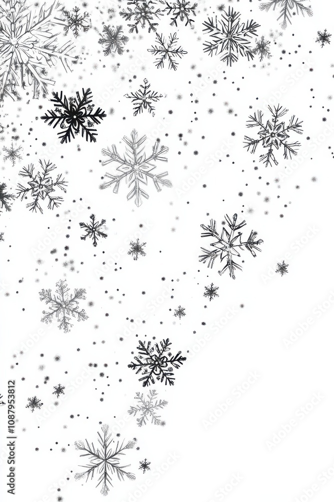 Watercolor snowflakes creating a serene winter scene with varying shades of blue symbolizing the peaceful beauty of snowfall and the intricate patterns of snow. Ideal for festive and seasonal designs. Watercolor snowflakes creating a serene winter scene with varying shades of blue symbolizing the peaceful beauty of snowfall and the intricate patterns of snow. Ideal for festive and seasonal designs.