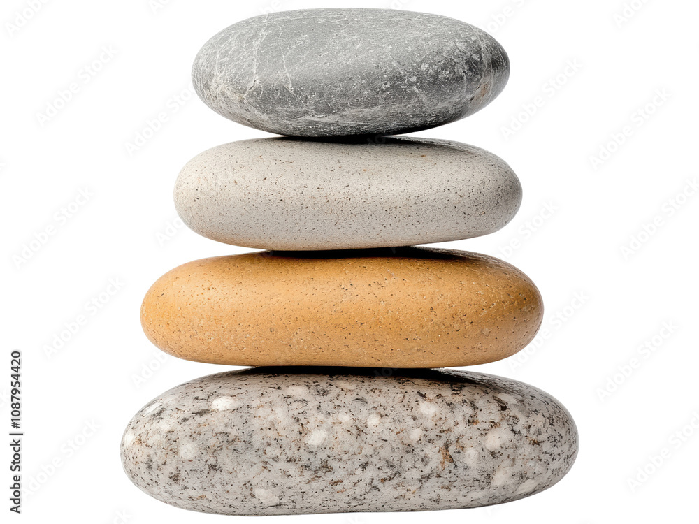 Stacked Smooth Stones in Natural Colors Stacked Smooth Stones in Natural Colors