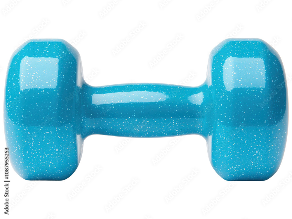 Bright Blue Dumbbell Isolated on White Background Bright Blue Dumbbell Isolated on White Background