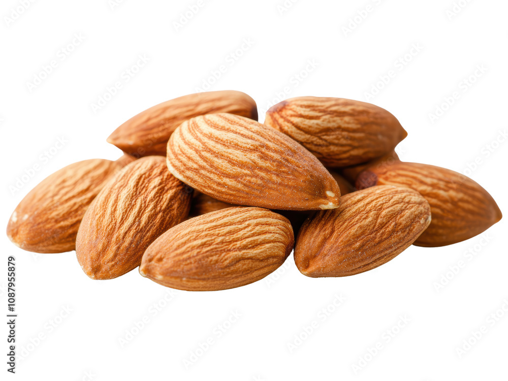 Fresh Almonds on White Background Fresh Almonds on White Background