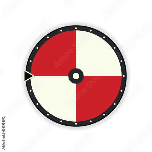 4 section blank wheel of fortune icon. Clip art image isolated on white background.