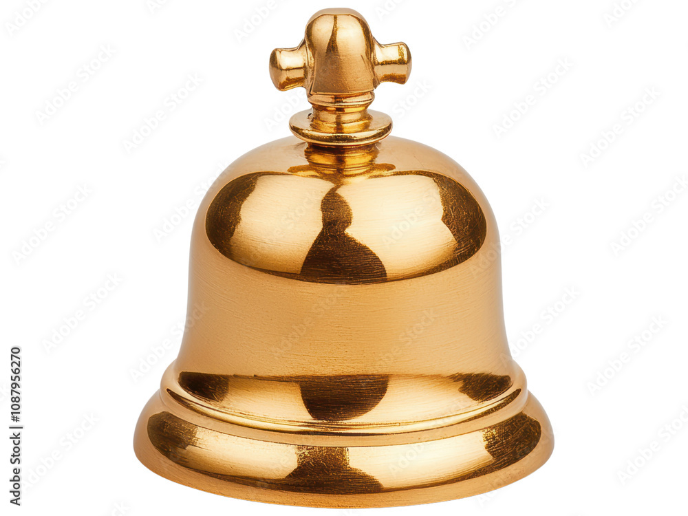 Golden Bell on White Background for Attention Golden Bell on White Background for Attention