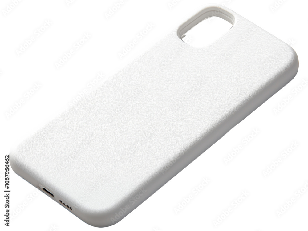 Minimalist White Phone Case on White Background Minimalist White Phone Case on White Background